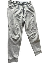 Nike Dri-fit Gym Fitted Drawstring Joggers Womens Grey Sz Large