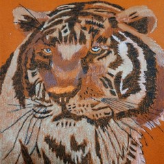 Vintage Jerzees Tiger Nature Crewneck Sweatshirt Orange Size Large