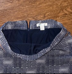 Lady Hagen Plymouth Golf Skort Navy Blue White Geometric Orange Piping Athletic