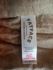 Fat Face brown Jacket 10 bronze faux fur acrylic cotton blend UK women’s size 10