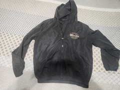 Brandy Melville Windbreaker Womens Large Black Hooded Zip Malibu California