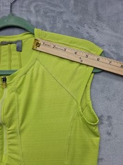 Athleta Intrepid Cap Sleeve Front Zip Top S Lime Green Sun Shield UPF 50