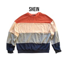 Shein Womens Multicoloured Colourblock Sweatshirt Extra Small