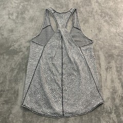 Lululemon Top Womens 4 Essential Tank Sheer Luon Pebble Jacquard White Black Gym