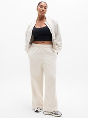 Athleta 2X Forever Fleece Wide Leg Navy Sweatpant High-Rise Plush Pull-On NWT