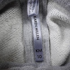 Karen Millen Sweater Womens 10 Gray Heather Zip Cowl Turtle Sweatshirt Jacket