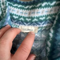 L.L Bean Womens Small Regular Nordic Print Full Zip Up Fleece Jacket Blue Teal