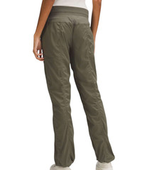 LULULEMON Dance Studio Full Length Pants ARMY GREEN W5ENOR Mid-Rise Pull-On SZ 4