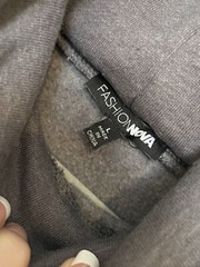 Fashion Nova Sweatshirt Hoodie Dress Turtle Neck Lounge “Hollywood” Embroidered