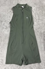 Alo Yoga Airlift High Tide Romper One Piece Dark Cactus Green Jumpsuit Size S