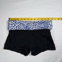 Y2K PINK Victoria’s Secret Cubbies Animal Print Foldover Yoga Shorts Black XS