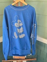 Disneyland Resort Mickey Mouse Sweatshirt Blue Silver Graphic Raglan Women’s S