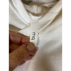 MQ LOVE 100% Gothic Hooded Sweatshirt Tulle Sleeve Distressed Oversized Cream XL