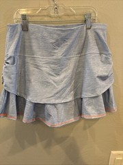 Lucky in Love Tennis Skirt Blue/Orange Small 4-6 Golf Pickleball Athletic NWOT