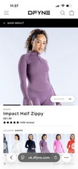 DFYNE Impact Half Zippy Grape Size Small New In Packaging