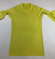 Womens 8 Lululemon Swiftly Tech Long Sleeve T-Shirt Mellow Yellow Thumbholes Gym