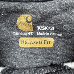 Carhartt Womens XS 0/2 Black Crewneck Sweatshirt Logo Sleeve Relaxed Fit