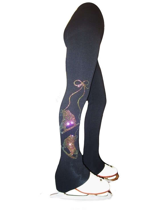 Figure Skating Pants with Vitrail “Pair of Skates” applique