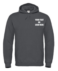 Custom Printed B&C Hooded Sweatshirt Unisex Text Logo Party Workwear Gym BA405