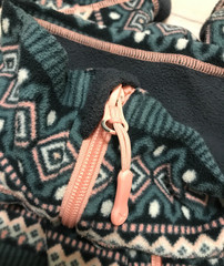 Kari Traa Olga Fleece Size Large Inca Print Zip Pockets Full Zip Gray Blue Pink