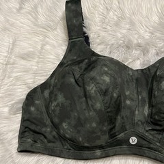 Livi 44G Sports Bra Green Max Support Underwire Back Closure Lane Bryant