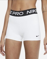 Nike Pro Shorts Women’s Medium White Black 3″ Training Performance Gym NEW NWT