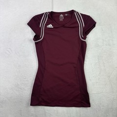 Adidas Climacool Maroon Cap Sleeve Women’s Small Activewear Athletic Shirt