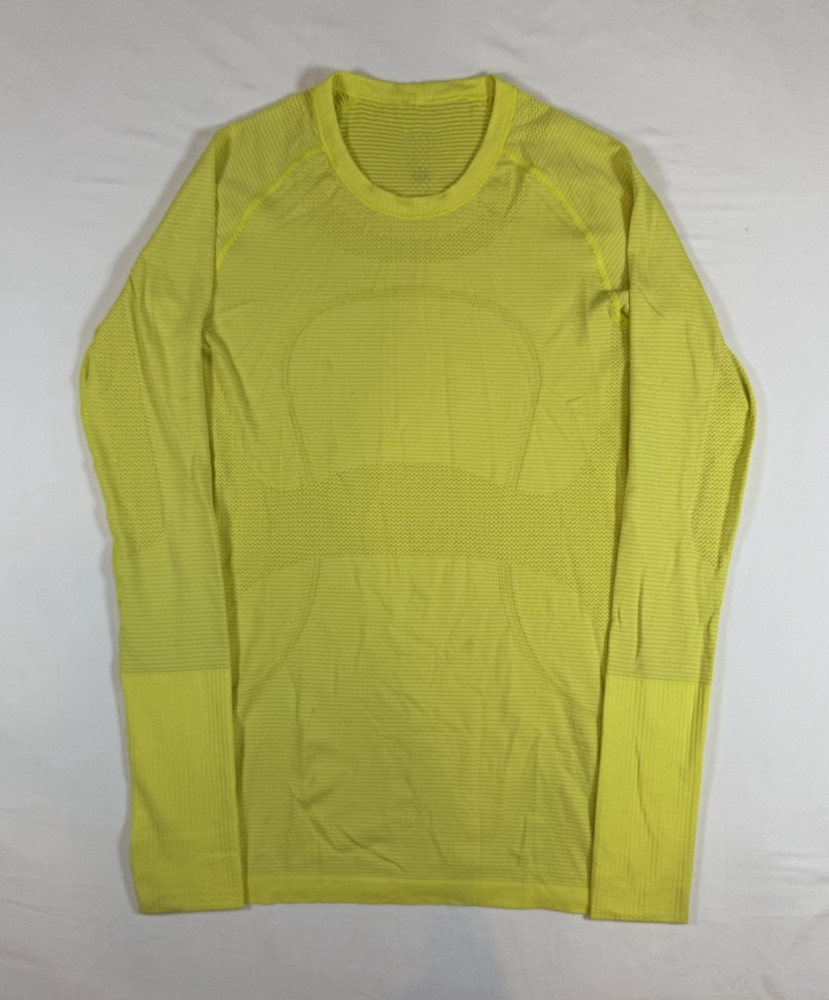 Womens 8 Lululemon Swiftly Tech Long Sleeve T-Shirt Mellow Yellow Thumbholes Gym