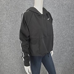 Reebok Workout Ready Quarter Zip Pullover Relaxed Hoodie Small Sz Black Top