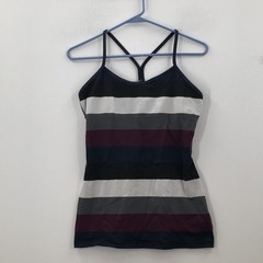 Lululemon Womens Multicolor Striped Racerback Square Neck Camisole Tank Top Sz 6