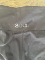 Preowned Women’s Soulcycle Black Leggings With Double Row of Silver Stars