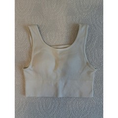 Harmony Balance Ribbed Seamless Sports Bra Cream Beige Medium RN63619