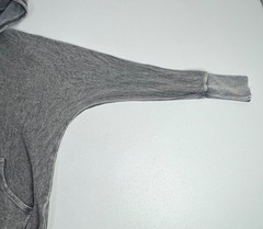 American Age Y2K Rhinestone Embroidered Fleur De Lis Hoodie Gray Speckled Zip Up