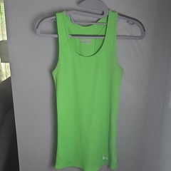 Under Armour HeatGear Women’s Ribbed Racerback Tank Top S Green Fitted