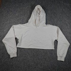 Lululemon Hoodie Women 8 White Cropped All Yours Long Sleeve Cotton Pullover