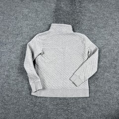 Patagonia Sweatshirt Womens Small Gray Quilted Mock Neck Snap Pullover Pocket