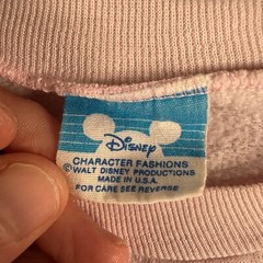 Vintage Mickey Mouse Disney Sweatshirt Crewneck OS Pink Made In Usa Cartoon 80s