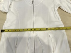 Women’s Indigenous White 100% Organic Cotton Zip Front terry jacket XS