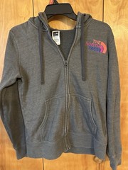 The North Face Women’s Gray Full Zip Hooded Fleece Hoodie Pockets S/P