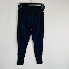 New Aqua Womans Sz Small Animal Print Jacquard Mixed Media Athletic Leggings NIB