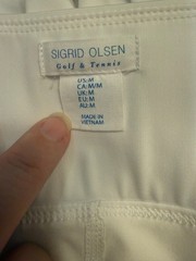 Sigrid Olsen Golf & Tennis White Pleated Asymmetrical Performance Skort M