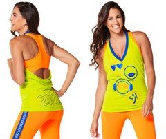 Zumba Zmoji Halter Top – Zumba Green- XS S M L XL XXL ~ Free Ship! New!
