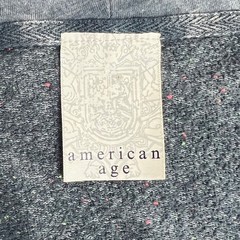 American Age Y2K Rhinestone Embroidered Fleur De Lis Hoodie Gray Speckled Zip Up