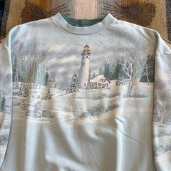 Vintage 90s Women’s Artisans Outdoor Nature All Over Print Sweatshirt Size XL