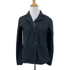 Tail Jacket Womens S Small Black Monica Snap Zip Front Pockets Golf Notch Collar