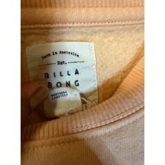 BILLABONG Womens girl beachy surfer Graphic Sweatshirt Peach Orange Small S