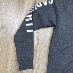 Carhartt Womens XS 0/2 Black Crewneck Sweatshirt Logo Sleeve Relaxed Fit