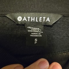 Athleta Power of She Forever Fleece Crewneck Sweatshirt Black S