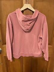 John Galt Brandy Melville Pink Cropped Pullover Fleece Hoodie One Size OS