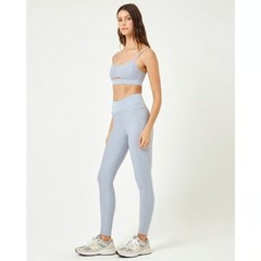 NWT$198 L*SPACE 2-PC SET Rush Sports Bra & Mercer Leggings Ribbed Haze Blue SML